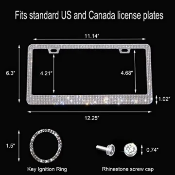 Sparkly Rhinestone License Plate Frames - Stylish & Durable