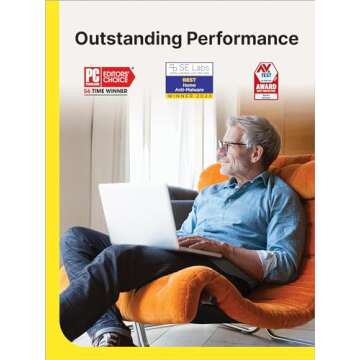 Norton 360 Premium 2025, Antivirus software for 10 Devices with Auto Renewal - Includes VPN, PC Cloud Backup & Dark Web Monitoring [Key card]