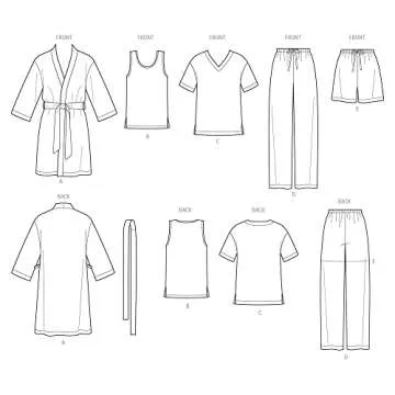 Simplicity US1563A Family Pajama Sewing Pattern Kit
