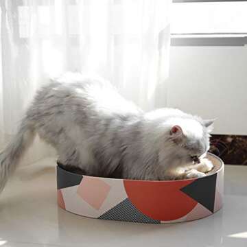 ComSaf Cat Scratcher Cardboard Bed Lounge for Indoor Cats, Cat Scratching Pad Corrugate Cardboard to Protect Furniture