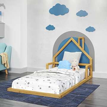 P'kolino Casita House Twin Floor Bed - Montessori Design