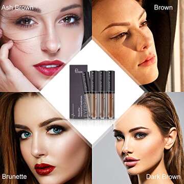 Effie Lancelot Waterproof Liquid Eyebrow Gels-24Hours Long Lasting Smudge-Proof Tinted Makeup Color Brow Gel-Brunette