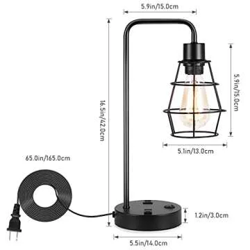 CADUKE Set of 2 USB Desk Lamps - Industrial Style