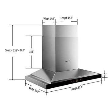 FOTILE EMS9018 Wall-mount Range Hood with Touchscreen