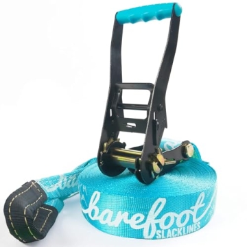 Barefoot Slackline Kit 60ft for Kids and Adults Fun