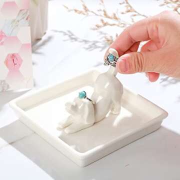 Dog Mom Gifts for Women, Elegant Ring Holder Dish