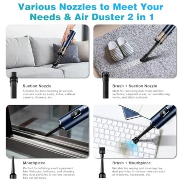 Upbooz Handheld Vacuum with 14000PA Suction Power and LED Light