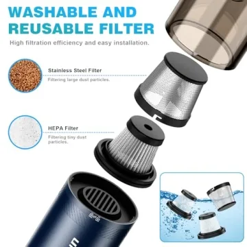 Upbooz Handheld Vacuum with 14000PA Suction Power and LED Light