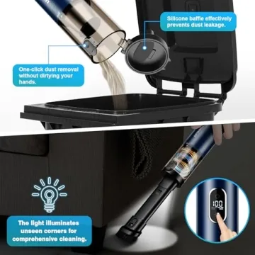Upbooz Handheld Vacuum with 14000PA Suction Power and LED Light