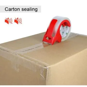 BOMEI PACK No Noise Quiet Clear Packing Tape, Heavy Duty Packaging Tape, Refill Rolls for Sealing Packing and Shipping, 2.4Mil 1.88Inch 55Yards 6rolls, with Free Dispenser