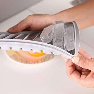 LessMo 2 PCS Ice Cube Tray, Long Ice Stick Tray Silicone with Lid, Rectangular Narrow Stick, Reusable, Flexible, Easy Release, for Small Mouth Sport Bottles, Juice Bottles, Cocktail Parties, Gray