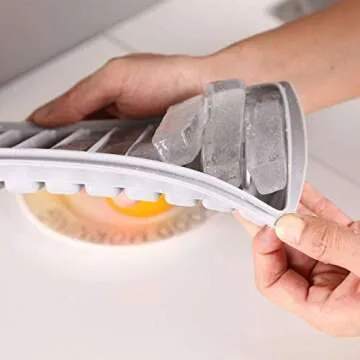 LessMo 2 PCS Ice Cube Tray, Long Ice Stick Tray Silicone with Lid, Rectangular Narrow Stick, Reusable, Flexible, Easy Release, for Small Mouth Sport Bottles, Juice Bottles, Cocktail Parties, Gray