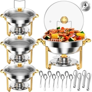 Keyoxy 5 Qt Round Chafing Dishes for Buffet Sets