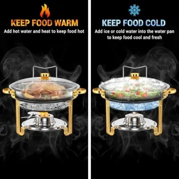 Keyoxy 5 Qt Round Chafing Dishes for Elegant Buffets