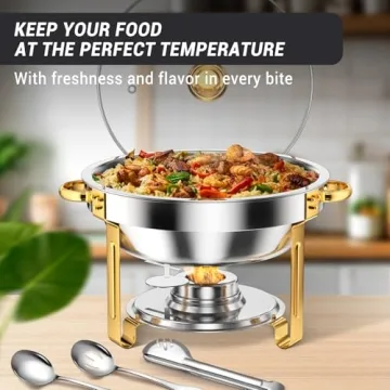 Keyoxy 5 Qt Round Chafing Dishes for Elegant Buffets