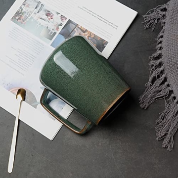 KELINGO Jumbo 24 OZ Ceramic Mug with Golden Handle