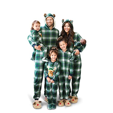 The Children's Place Family Matching Holiday Pajama Sets - Cozy Fleece Moose Plaid