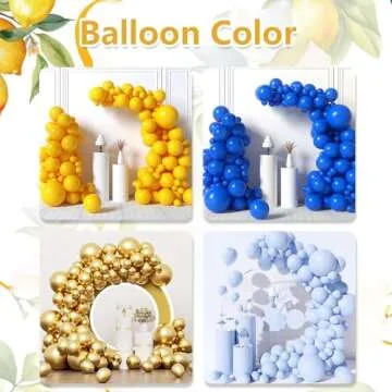 Royal Blue Yellow Balloons Arch Kit for Bridal Showers