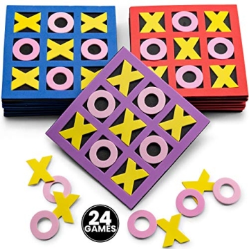 Tic Tac Toe Mini Game Pack of 24 for Kids Fun