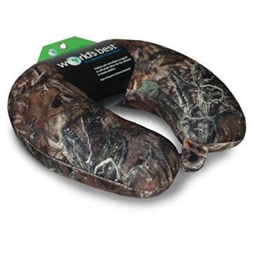 World's Best Feather Soft Microfiber Neck Pillow, Camouflage
