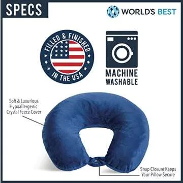 World's Best Feather Soft Microfiber Neck Pillow, Camouflage