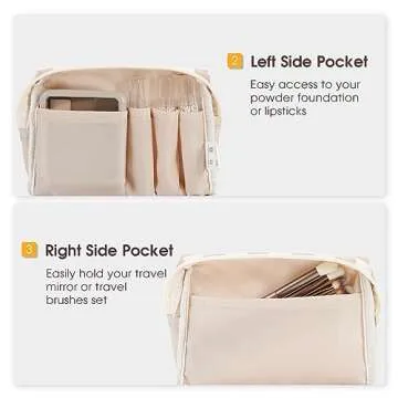 Narwey Small Checkered Makeup Bag - Cute Travel Pouch