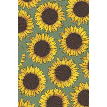 Daisy Yarn Ball Notebook- Green Cover: Yarn project notebook for yarn enthusiasts