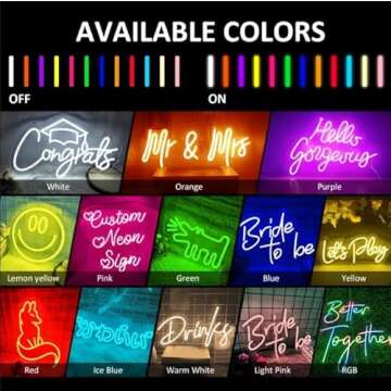 WASNKGFW Custom Neon Signs, Neon Sign Customizable for Wall Decor, Personalized Large Neon Sign for Wedding Birthday Party Bar Business Salons Logo Neon Name Sign