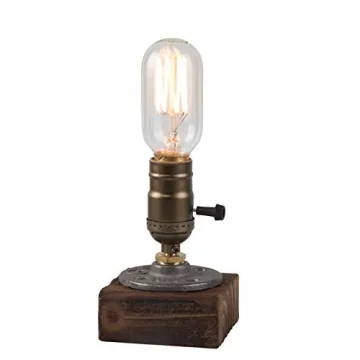 OuXean Vintage Table Lamp, Industrial Dimmable Nightlight Steampunk Desk Lamp with E26 Lamp Holder f...