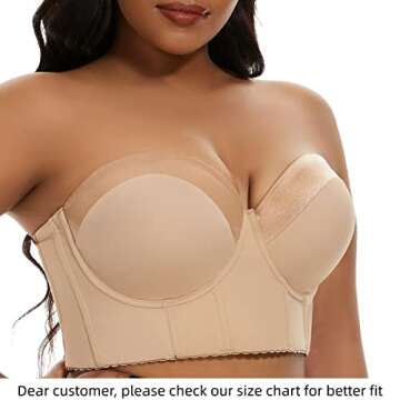 SEA BBOT Longline Strapless Bra: Full Coverage for Curvy Women