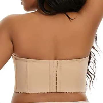 SEA BBOT Longline Strapless Bra for Full Coverage Comfort