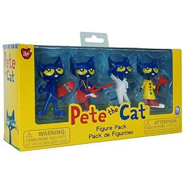 Pete the Cat Collectible Figure Pack - Includes 4 Pete the Cat Figurines, 3 Inches - For Ages 3 Plus