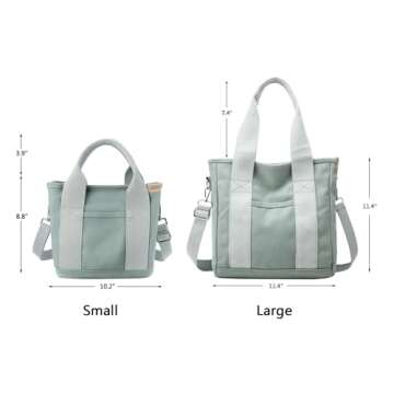 Small Tote Bag with Zipper Tote Bag for Women Canvas Crossbody Bag Shoulder Bag Satchel Hobo Bag Gif...