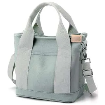 Small Tote Bag with Zipper Tote Bag for Women Canvas Crossbody Bag Shoulder Bag Satchel Hobo Bag Gifts for Women