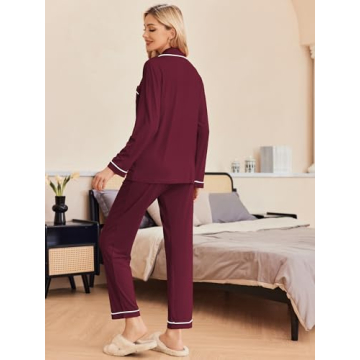 Ekouaer Women's Long Sleeve Pajama Set Soft & Stylish
