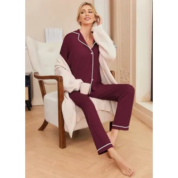 Ekouaer Women's Long Sleeve Pajama Set Soft & Stylish