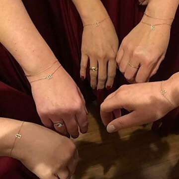 Gold Initial Bracelets for Women, Dainty 14K Gold Plated Letter K Initial Bracelet Tiny Layered Chain Bracelet for Women, Valentines Mothers Day Teen Girls Gifts for Her, pulseras de Mujer