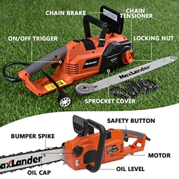 Maxlander 18 Inch Electric Chainsaw for Easy Tree Cutting