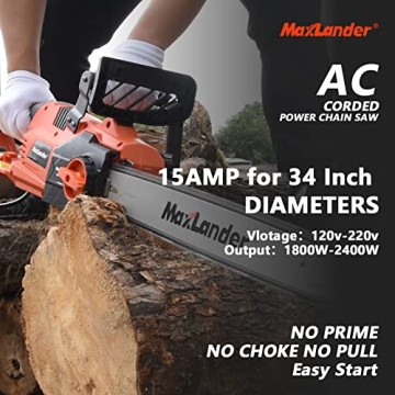 Maxlander 18 Inch Electric Chainsaw for Easy Tree Cutting