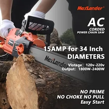 Maxlander 18 Inch Electric Chainsaw for Easy Tree Cutting
