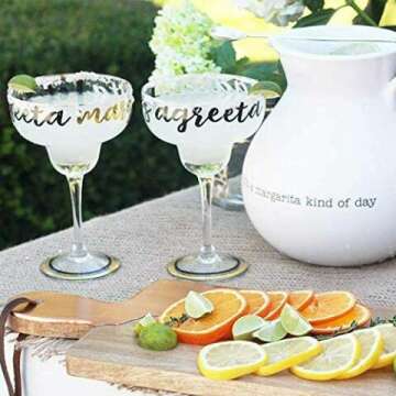 Margarita Pitcher Set - Mud Pie White Set