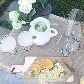 Margarita Pitcher Set - Mud Pie White Set