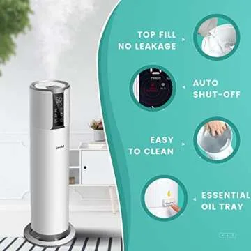 LACIDOLL 2.1Gal 8L Top Fill Large Humidifiers for Bedroom Large Room - Cool Mist