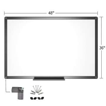 Versatile VIZ-PRO Magnetic Dry Erase White Board, 48" x 36"