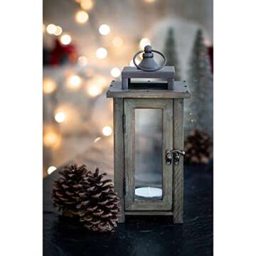 Stonebriar Decorative Wooden Candle Lantern, Use As Decoration for Birthday Parties, a Rustic Weddin...