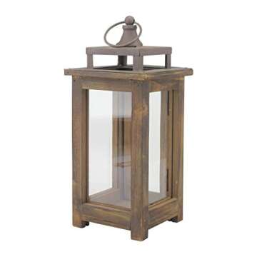 Stonebriar Decorative Wooden Candle Lantern, Use As Decoration for Birthday Parties, a Rustic Wedding Centerpiece, or Create a Relaxing Spa Setting, For Indoor or Outdoor Use, Small