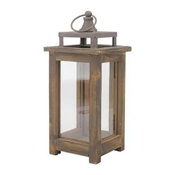 Stonebriar Decorative Wooden Candle Lantern, Use As Decoration for Birthday Parties, a Rustic Wedding Centerpiece, or Create a Relaxing Spa Setting, For Indoor or Outdoor Use, Small