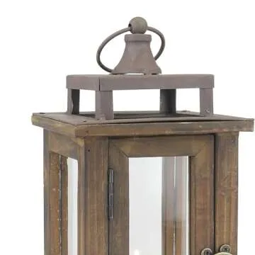 Stonebriar Decorative Wooden Candle Lantern, Use As Decoration for Birthday Parties, a Rustic Wedding Centerpiece, or Create a Relaxing Spa Setting, For Indoor or Outdoor Use, Small