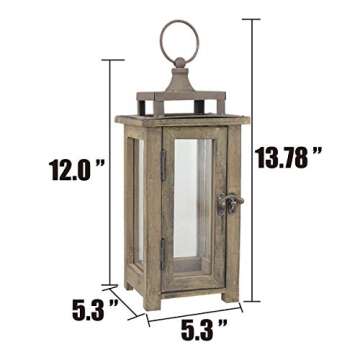 Stonebriar Decorative Wooden Candle Lantern, Use As Decoration for Birthday Parties, a Rustic Wedding Centerpiece, or Create a Relaxing Spa Setting, For Indoor or Outdoor Use, Small