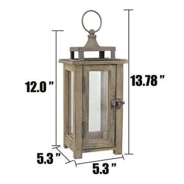 Stonebriar Decorative Wooden Candle Lantern, Use As Decoration for Birthday Parties, a Rustic Wedding Centerpiece, or Create a Relaxing Spa Setting, For Indoor or Outdoor Use, Small